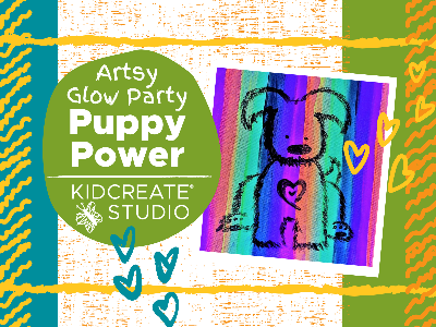 Kidcreate Studio - Chicago Lakeview. Artsy Glow Party- Puppy Power (4-9 Years)